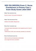 NSG 554 &lpar;NSG554&rpar; Exam 2 &vert; Nurse Practitioners in Primary Care I &vert; Exam Study Guide Latest 2024