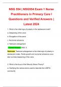 NSG 554 &vert; NSG554 Exam 1 Nurse Practitioners in Primary Care I Questions and Verified Answers &vert; Latest 2024