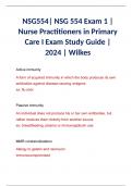 NSG554&vert; NSG 554 Exam 1 &vert; Nurse Practitioners in Primary Care I Exam Study Guide &vert; 2024 &vert; Wilkes