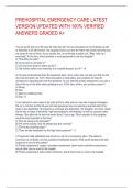PREHOSPITAL EMERGENCY CARE LATEST  VERSION UPDATED WITH 100&percnt; VERIFIED ANSWERS GRADED A&plus;     
