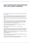 SAP FI CERTIFICATION EXAM QUESTIONS WITH 100&percnt; CORRECT ANSWERS&excl;&excl;