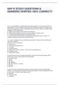 SAP FI STUDY QUESTIONS & ANSWERS VERIFIED 100&percnt; CORRECT&excl;&excl;