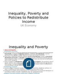 Inequality, poverty and policies to redistribute income