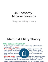Marginal Utility Theory