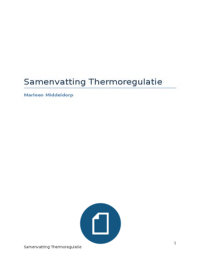 Samenvatting Thermoregulatie (ADP-20306)