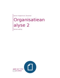 Organisatieanalyse 2 (modellen)