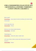 CDFA COMMODITIES EXAM STUDY SET  &vert; QUESTIONS & ANSWERS &lpar;VERIFIED&rpar; &vert;  LATEST UPDATE &vert; GRADED A&plus;