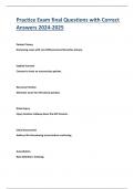 Practice Exam final Questions with Correct  Answers 2024-2025