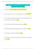 Bio 181 ASU Exam 3 Questions and  Answers 100&percnt; Pass