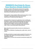MINNESOTA Real Estate Re Classes  Exam Questions Already Graded A&plus;