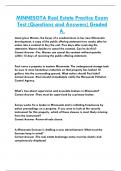 MINNESOTA Real Estate Practice Exam  Test &lpar;Questions and Answers&rpar; Graded  A&period;