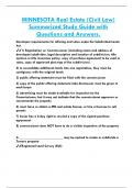 MINNESOTA Real Estate &lpar;Civil Law&rpar;  Summarized Study Guide with  Questions and Answers&period;
