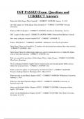 DST PASSED Exam Questions and  CORRECT Answers