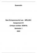 New Entrepreneurial Law &ndash; MRL2601 Assignment 01 &lpar;Unique number&colon; 820676&rpar; Semester 1 2022