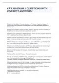 CFS 100 EXAM 1 QUESTIONS WITH CORRECT ANSWERS&excl;&excl;