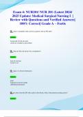 Exam 4&colon; NUR201&sol; NUR 201 &lpar;Latest 2024&sol; 2025 Update&rpar; Medical Surgical Nursing I  &vert; Review with Questions and Verified Answers&vert; 100&percnt; Correct&vert; Grade A &ndash; Fortis