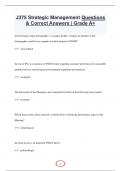 J375 Strategic Management Questions  & Correct Answers &vert; Grade A&plus;