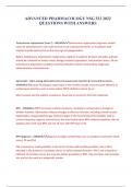 Advanced Pharmacology NSG 533 2022 Questions with answers