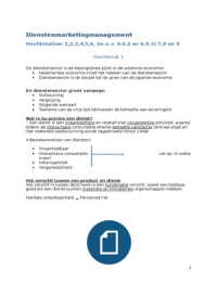 Samenvatting Dienstenmarketingmanagement (de Vries) HS 1 t/m 9