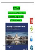 TEST BANK for American Government&colon; Political Development and Institutional Change 12th Edition by Cal Jillson&comma; All Chapters 1 - 16&comma; Complete Latest Version 