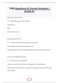 TAM Questions & Correct Answers &vert;  Grade A&plus;
