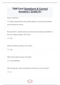 TAM Card Questions & Correct  Answers &vert; Grade A&plus;