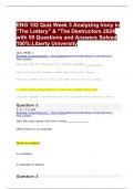 ENG 102 Quiz Week 3 Analyzing Irony in "The Lottery" & "The Destructors 2024 with 50 Questions and Answers Solved 100&percnt;&semi;Liberty University