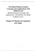 Test Bank Human Genetics Concepts and Applications 11th Edition Lewis Human Genetics Concepts and Applications 11th Edition Test Bank by Ricki Lewis