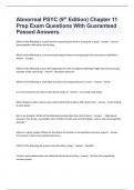 Abnormal PSYC &lpar;9th Edition&rpar; Chapter 11 Prep Exam Questions With Guaranteed Passed Answers&period;