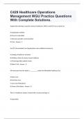 C429 Healthcare Operations Management WGU Practice Questions With Complete Solutions&period;