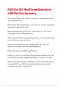 ASU Bio 182 Final Exam Questions with Verified Answers &vert;Latest 2024&sol;2025