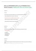 NR 503 EPIDEMIOLOGY 2024 SUMMER&sol;FALL  FINAL EXAM&vert;&vert;COMPLETE AND ACCURATE Q&A 