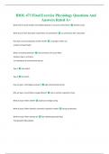 BIOL 473 Final Exercise Physiology Questions And Answers Rated A&plus;