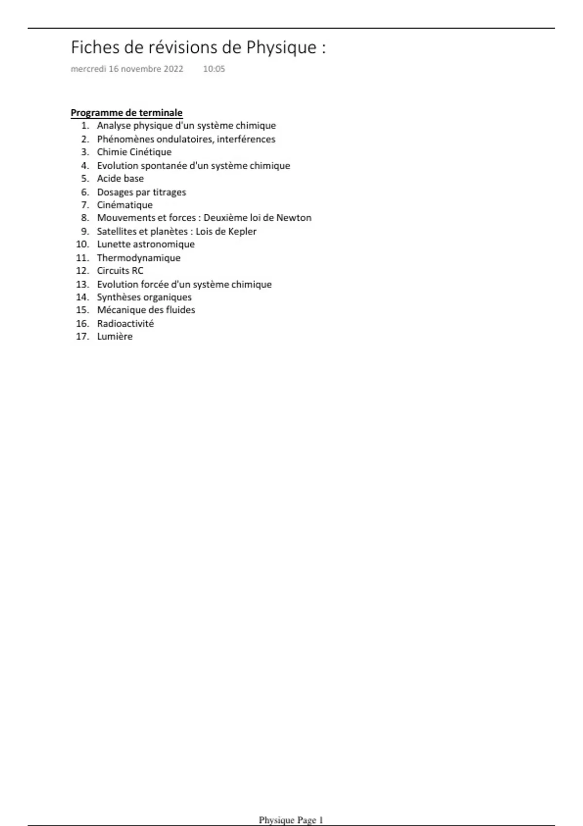 Fiche de revision Bac Spécialité PhysiqueChimie Physiquechimie — free download