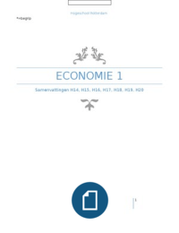 Bedrijfskunde MER - Algemene Economie - Semester 1 - Blok A 