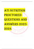 ATI NUTRITION  PROCTOREDQUESTIONS AND  ANSWERS 2023- 2024