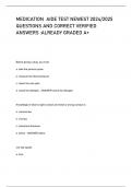 MEDICATION AIDE TEST NEWEST 2024&sol;2025 QUESTIONS AND CORRECT VERIFIED ANSWERS &colon;ALREADY GRADED A&plus;