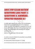 ANCC FNP EXAM REVIEW  QUESTIONS LEIK PART 1&colon;  QUESTIONS & ANSWERS&colon;  UPDATED GRADED A&plus;