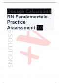 Dosage Calculation RN Fundamentals Practice Assessment 