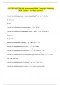 MATHNASIUM Job Assessment With Complete Solutions 2024 Update &vert; Verified Answers