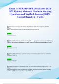 Exam 2&colon; NUR202&sol; NUR 202 &lpar;Latest 2024&sol; 2025 Update&rpar; Maternal Newborn Nursing &vert; Questions and Verified Answers&vert; 100&percnt; Correct&vert; Grade A &ndash; Fortis
