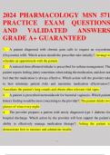 2024 PHARMACOLOGY MSN 571 PRACTICE EXAM QUESTIONS AND VALIDATED ANSWERS GRADE A&plus; GUARANTEED