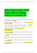 NAUI Nitrox Diver Final Exam with Complete Solutions Graded A&plus;
