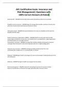 AFC Certification Exam&colon; Insurance and Risk Management&vert; Questions with 100&percnt; Correct Answers &lpar;A Rated&rpar;