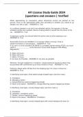AFI License Study Guide 2024 &vert;questions and answers &vert; Verified