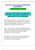 WGU D016 EDUCATIONAL LEADERSHIP ASSESSMENT 2024 RECENT UPDATE  CERTIFIED STUDY GUIDE COMPREHENSIVE QUESTIONS AND VERIFIED ANSWERS GET IT RIGHT &lbrack;MOST TESTED QUESTIONS&rsqb; 