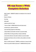 NR 235 Exam 1 With Complete Solution