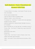 Earth Systems - Exam 3 Questions and Answers 100&percnt; Pass