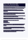 WGU-C109&lowbar; Elementary Math Methods-Unit Summary Notes&period;