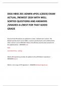 DISA HBSS 201 ADMIN ePO5&period;1&lpar;2023&rpar; EXAM ACTUAL &sol;NEWEST 2024 WITH WELL SORTED QUESTIONS AND ANSWERS &sol;GRADED A&plus;&sol;BEST FOR THAT GOOD GRADE     